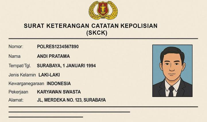 Ilustrasi Surat Keterangan Catatan Kepolisian